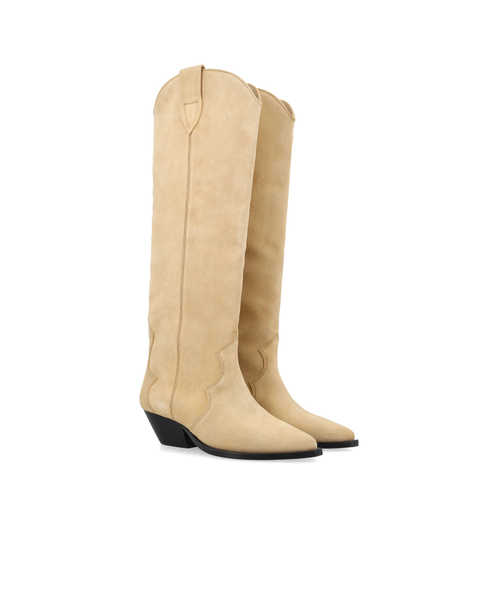 Shop Isabel Marant Denvee Pointed-toe Knee-length Boots In Nude