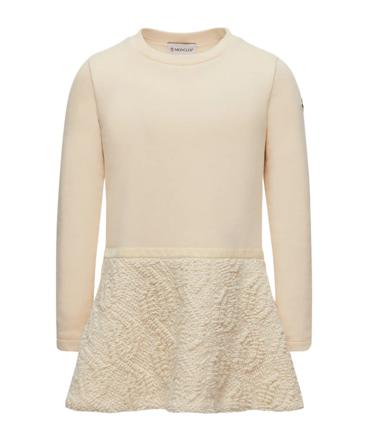 Moncler Cotton Sweatshirt Dress In Neutral