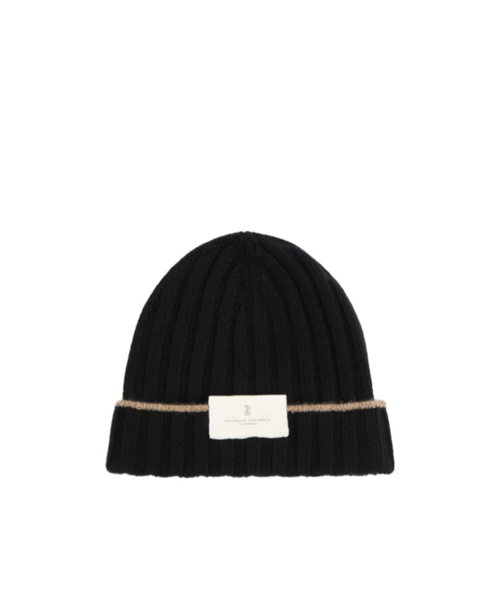 Brunello Cucinelli Cashmere Ribbed Knit Beanie Hat