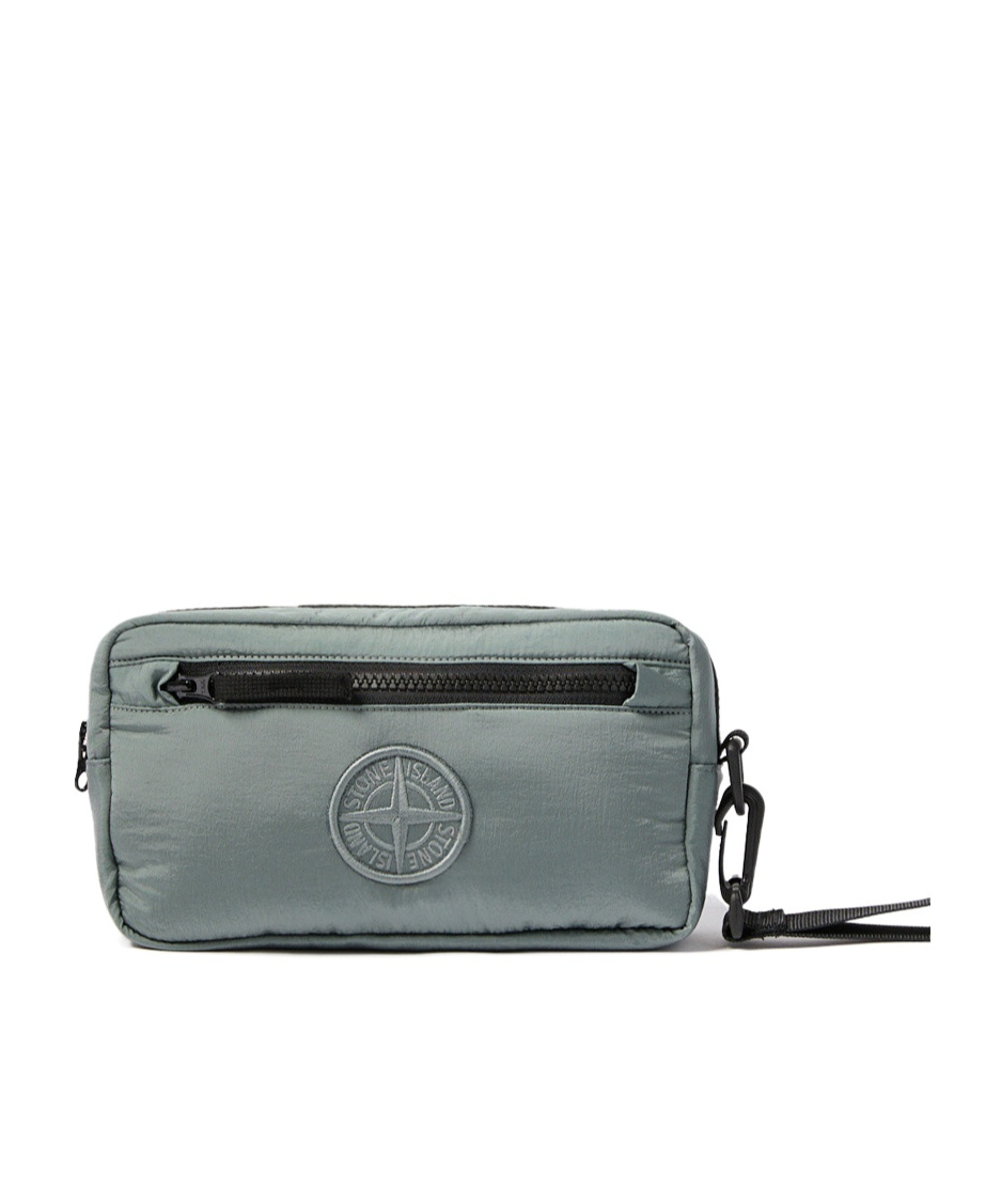 Shop Stone Island Logo Clutch In Gray