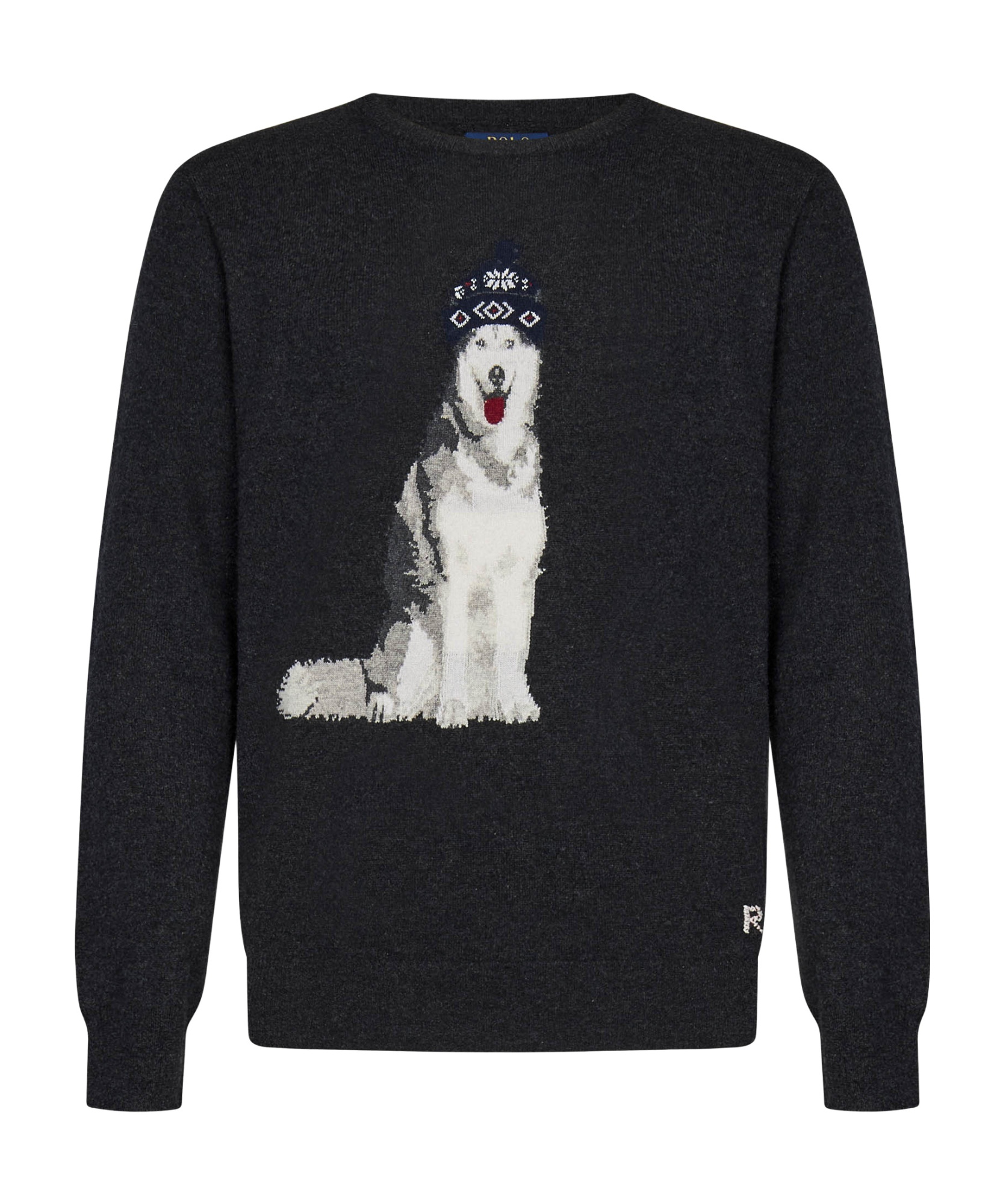Shop Polo Ralph Lauren Dog-intarsia Sweater In Black
