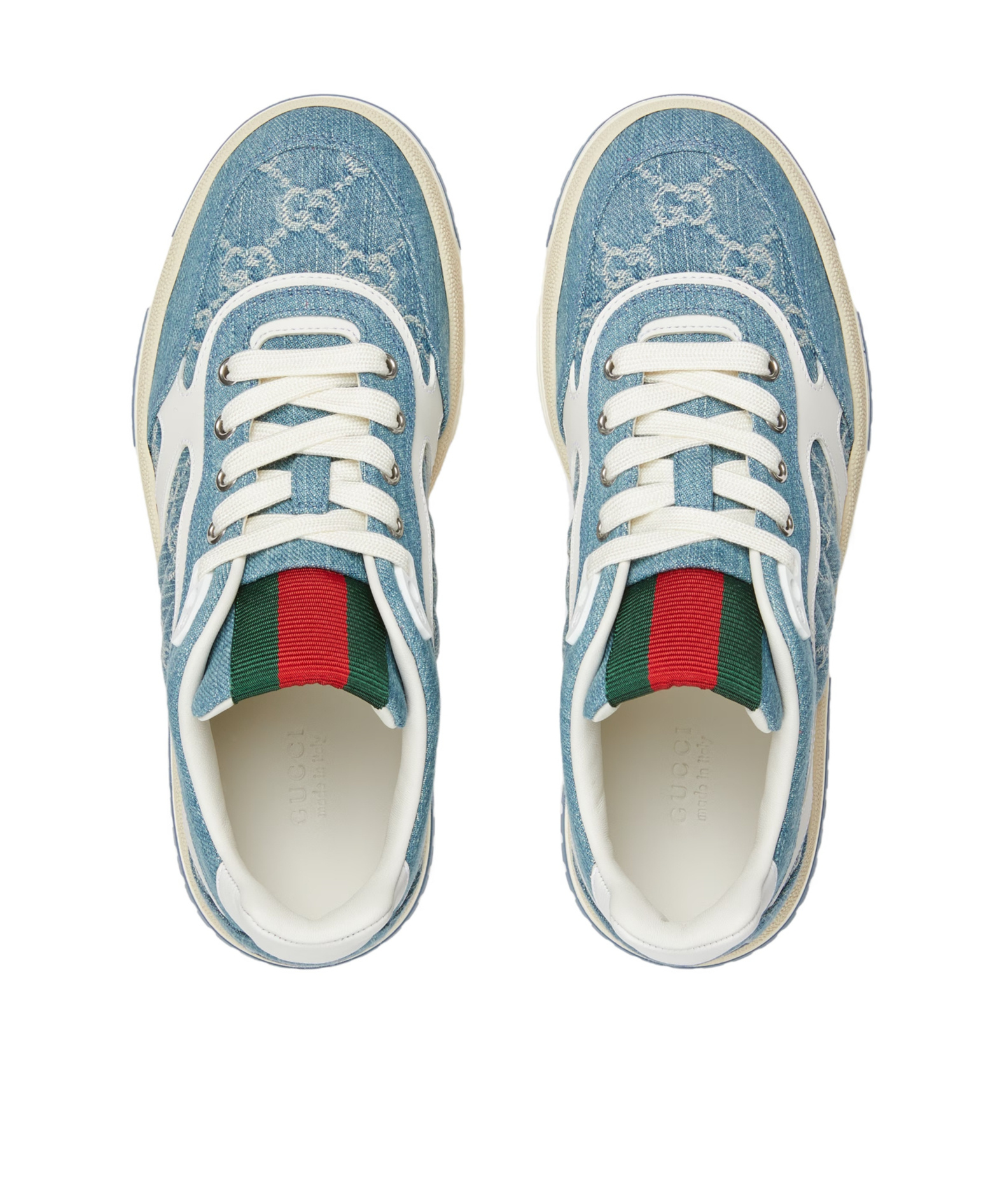 Gucci Re-web Denim Sneakers In Blue
