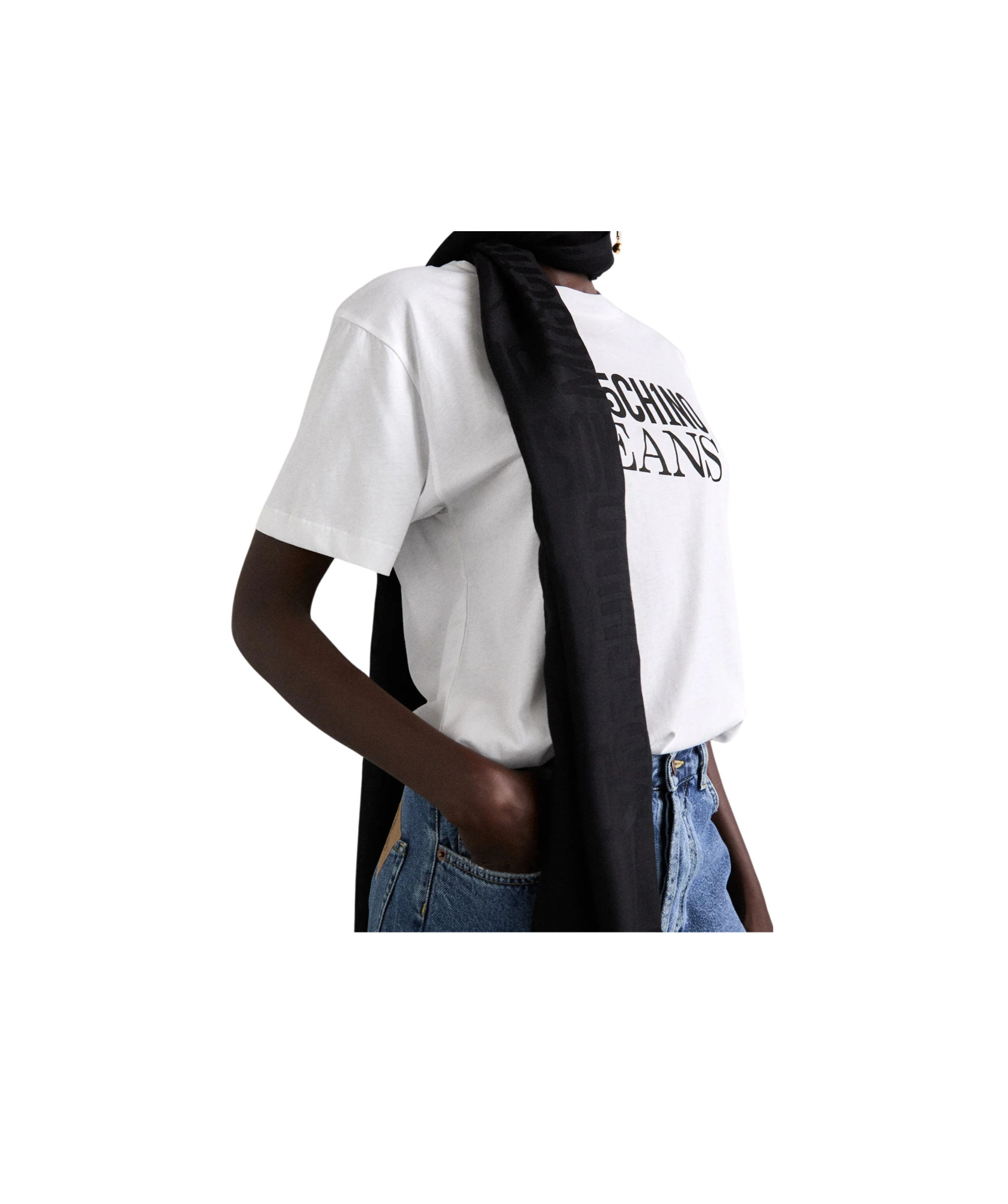 Moschino Rectangular Scarf In Black