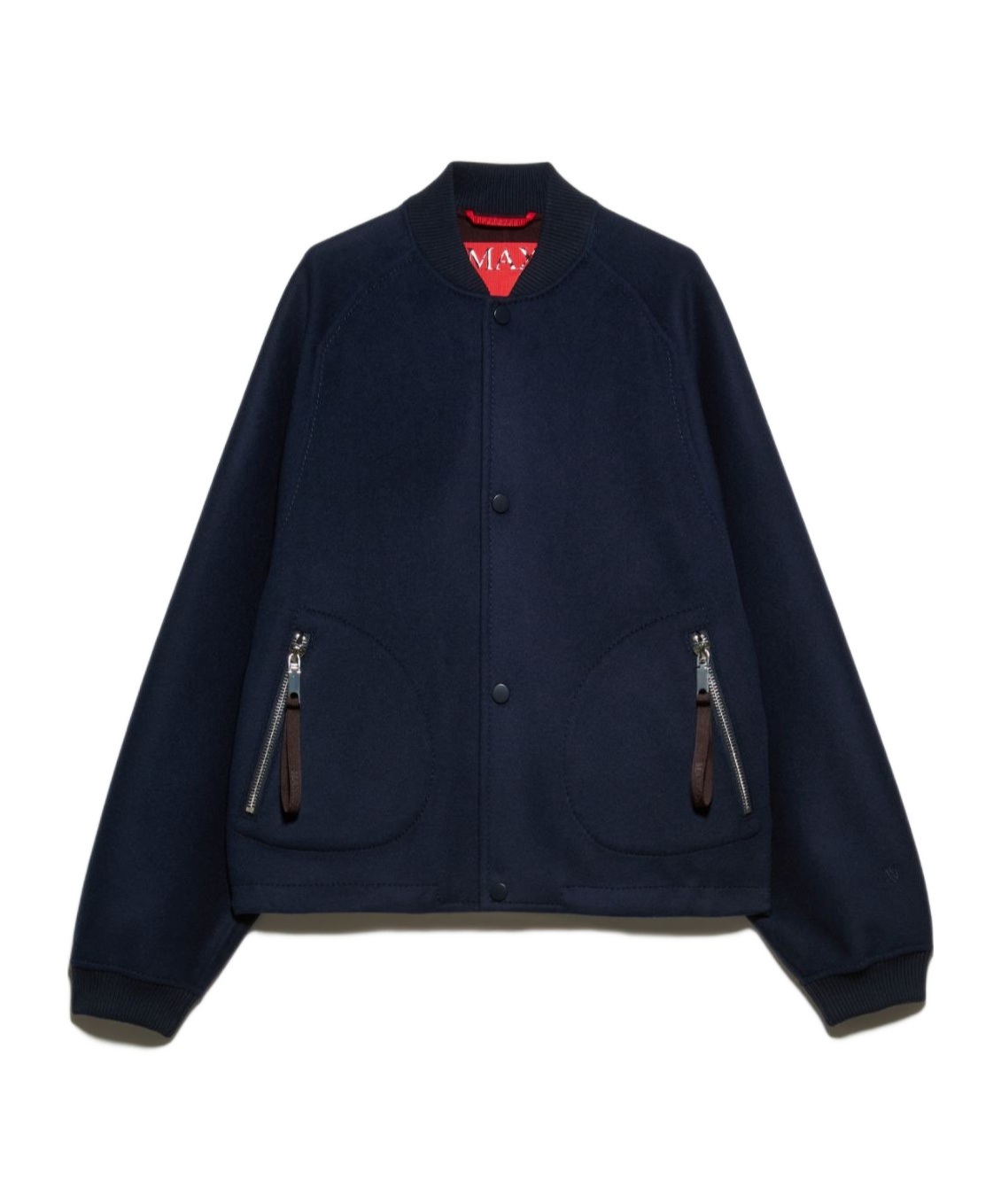 Maxco. Double-layer Wool Bomber Jacket In Blue