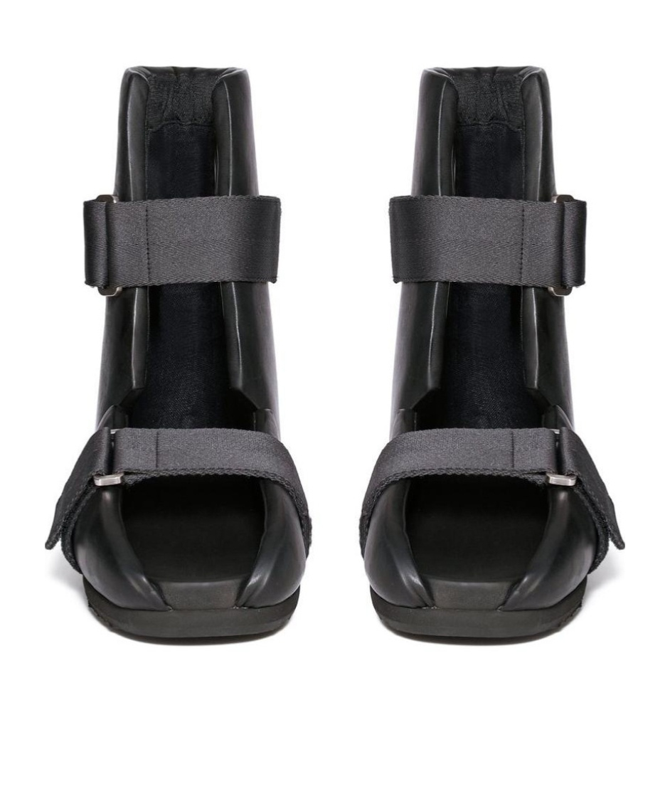 Rick Owens Splint Open-toe Leather Boots In Black