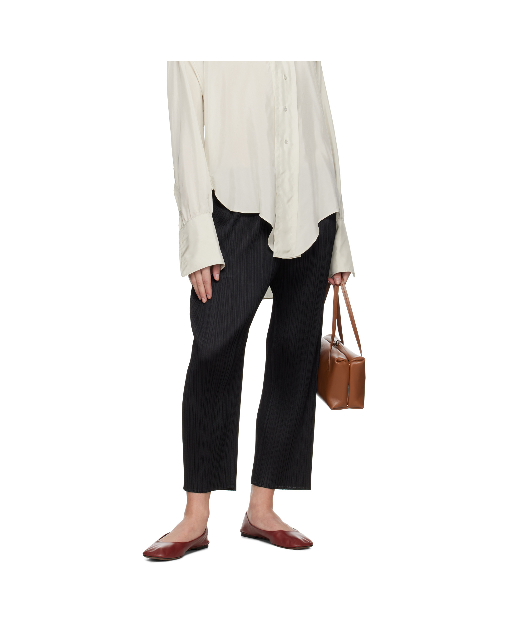 Issey Miyake Elastic Waist Casual Pants In Black
