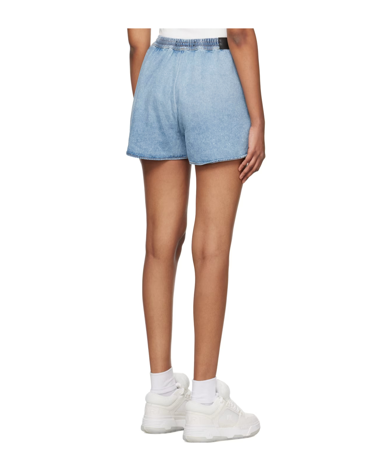 Amiri Drawstring Denim Shorts In Blue