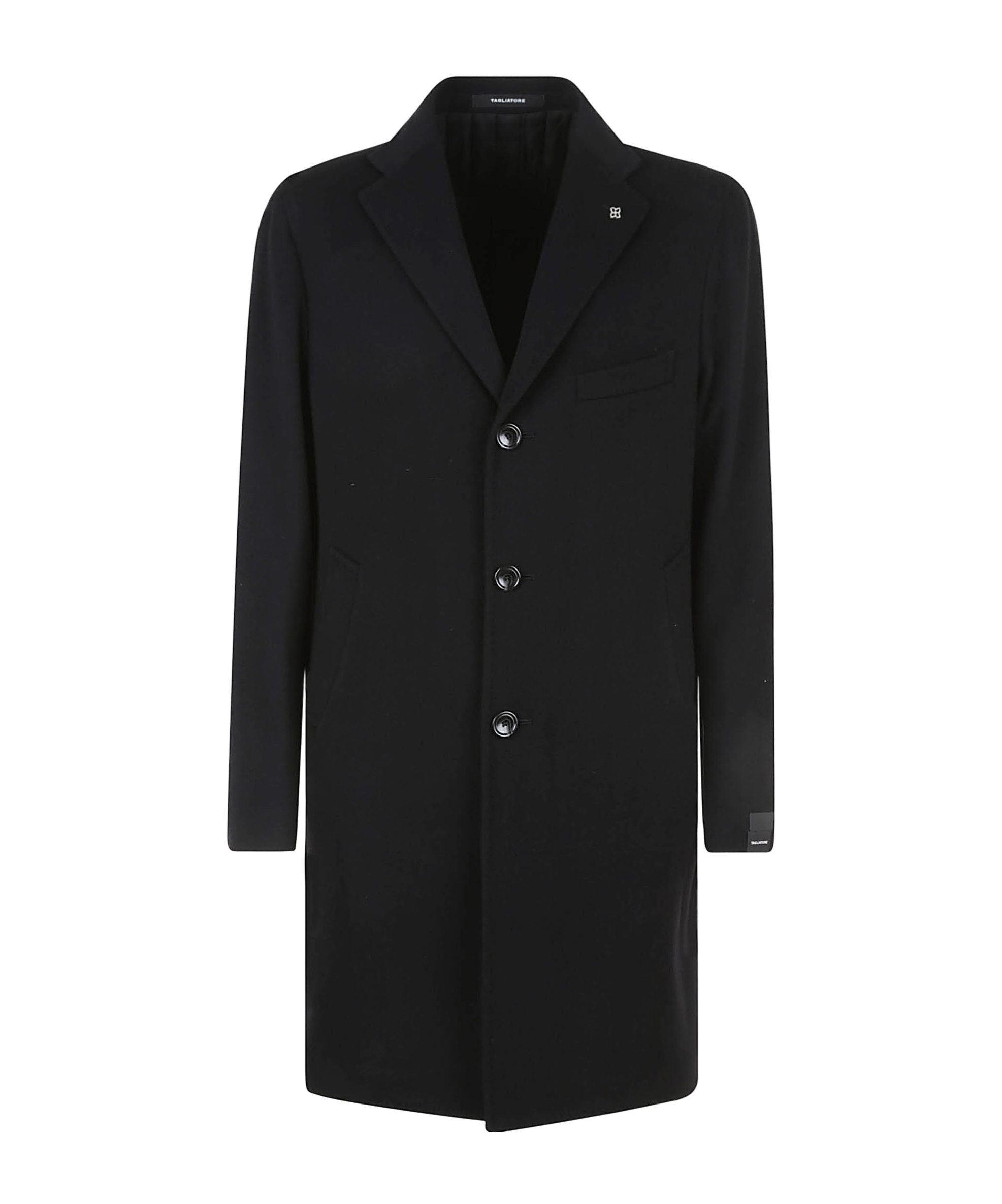 Tagliatore Notched-lapels Single-breasted Coat In Black