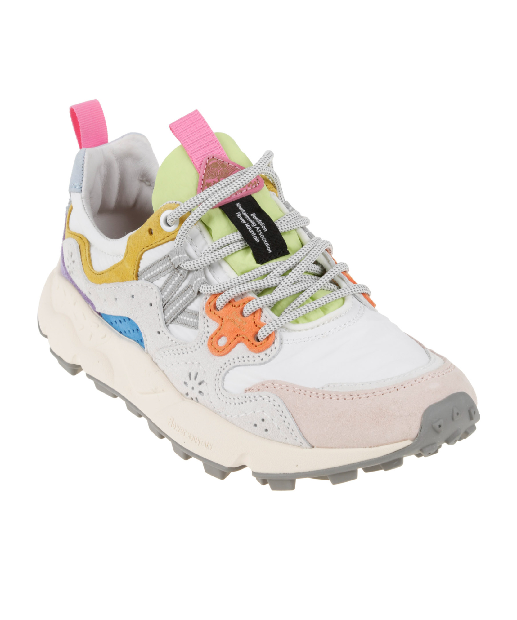 Flower Mountain Multicolored Suede And Technical Fabric Sneakers In Multi