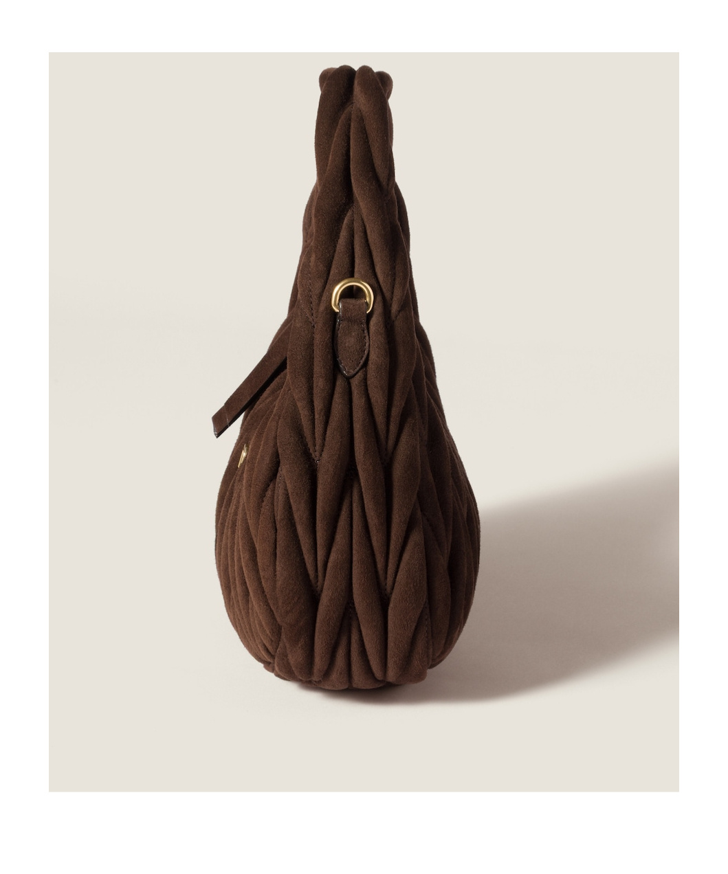 Miu Miu Zipper Shoulder Bag In Brown