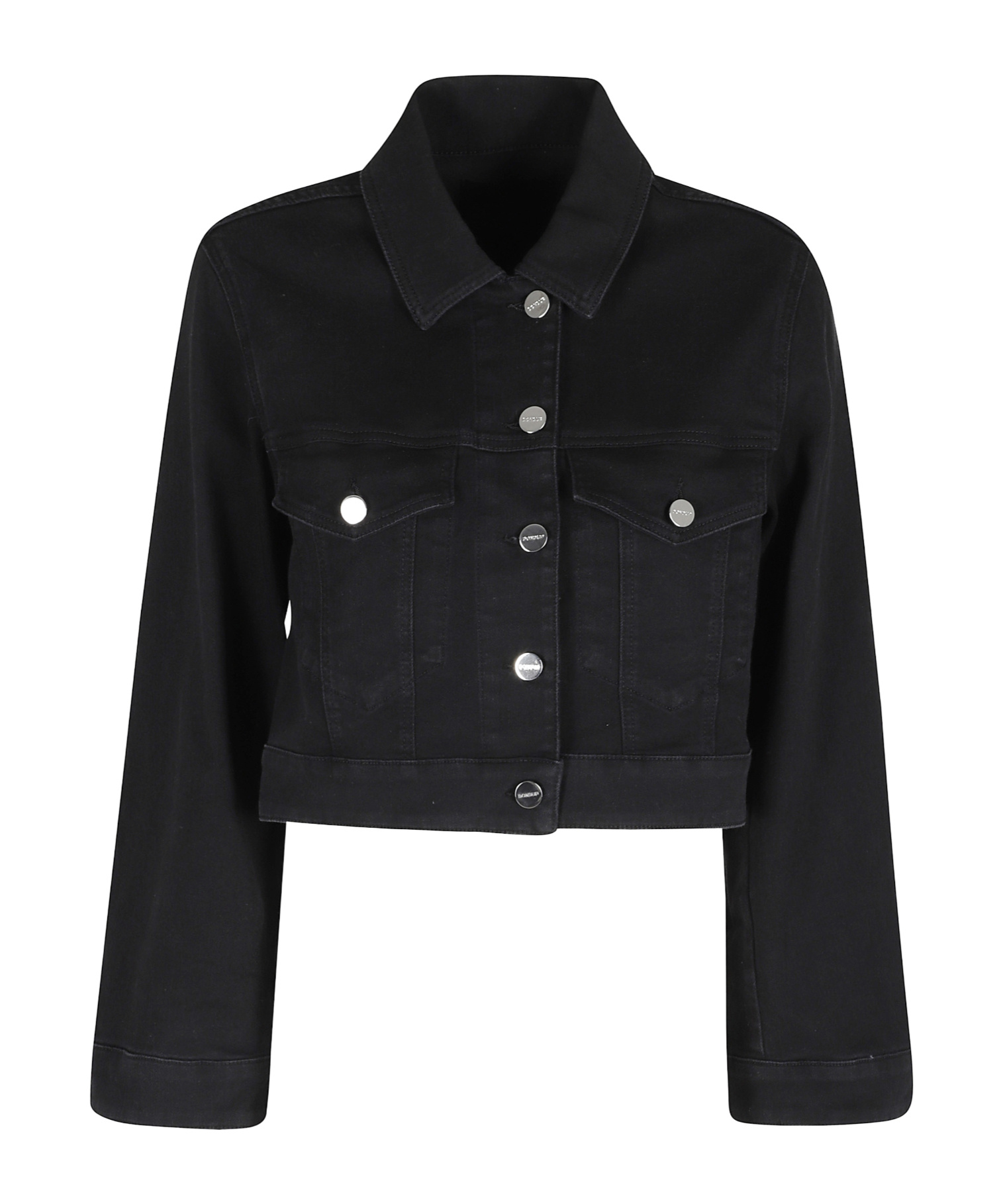 Dondup Long-sleeved Denim Jacket In Black