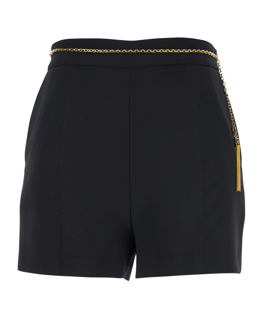 Elisabetta Franchi Chain Detailed Slim Fit Shorts In Black