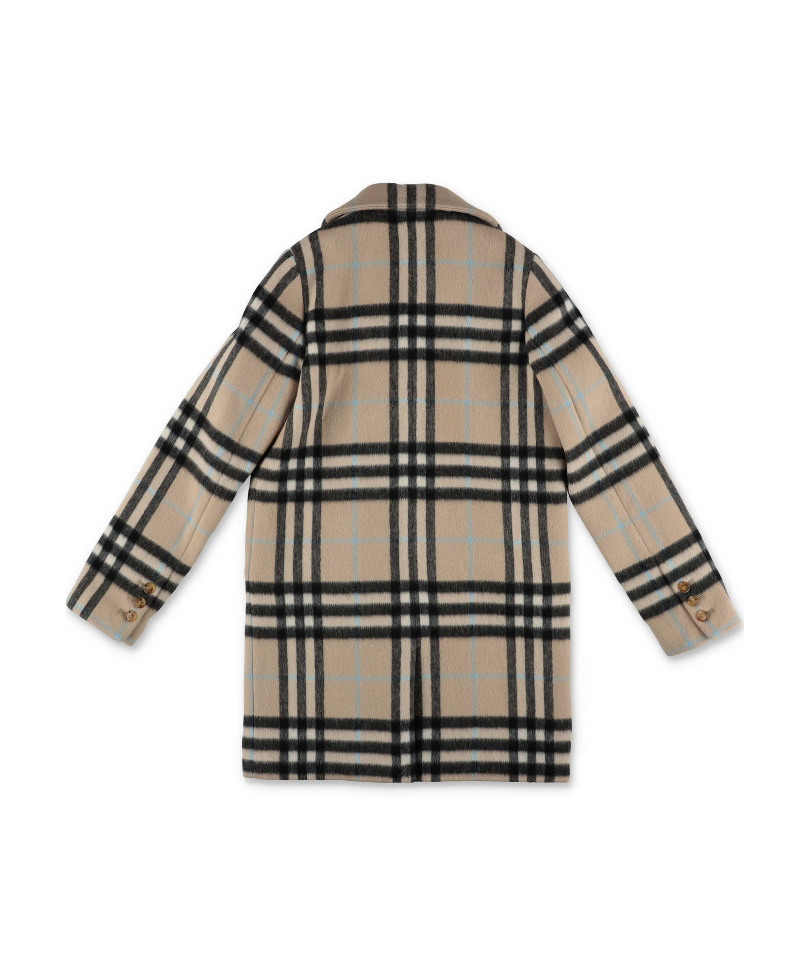 Burberry Check Pattern Tailored Coat In Nude