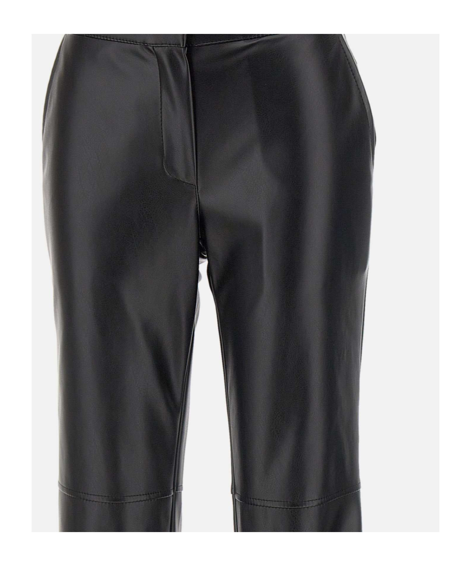 Kaos Faux-leather Flared Trousers In Black