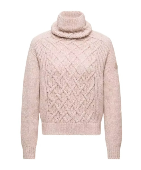 Moncler Alpaca Blend Turtleneck Sweater In Pink