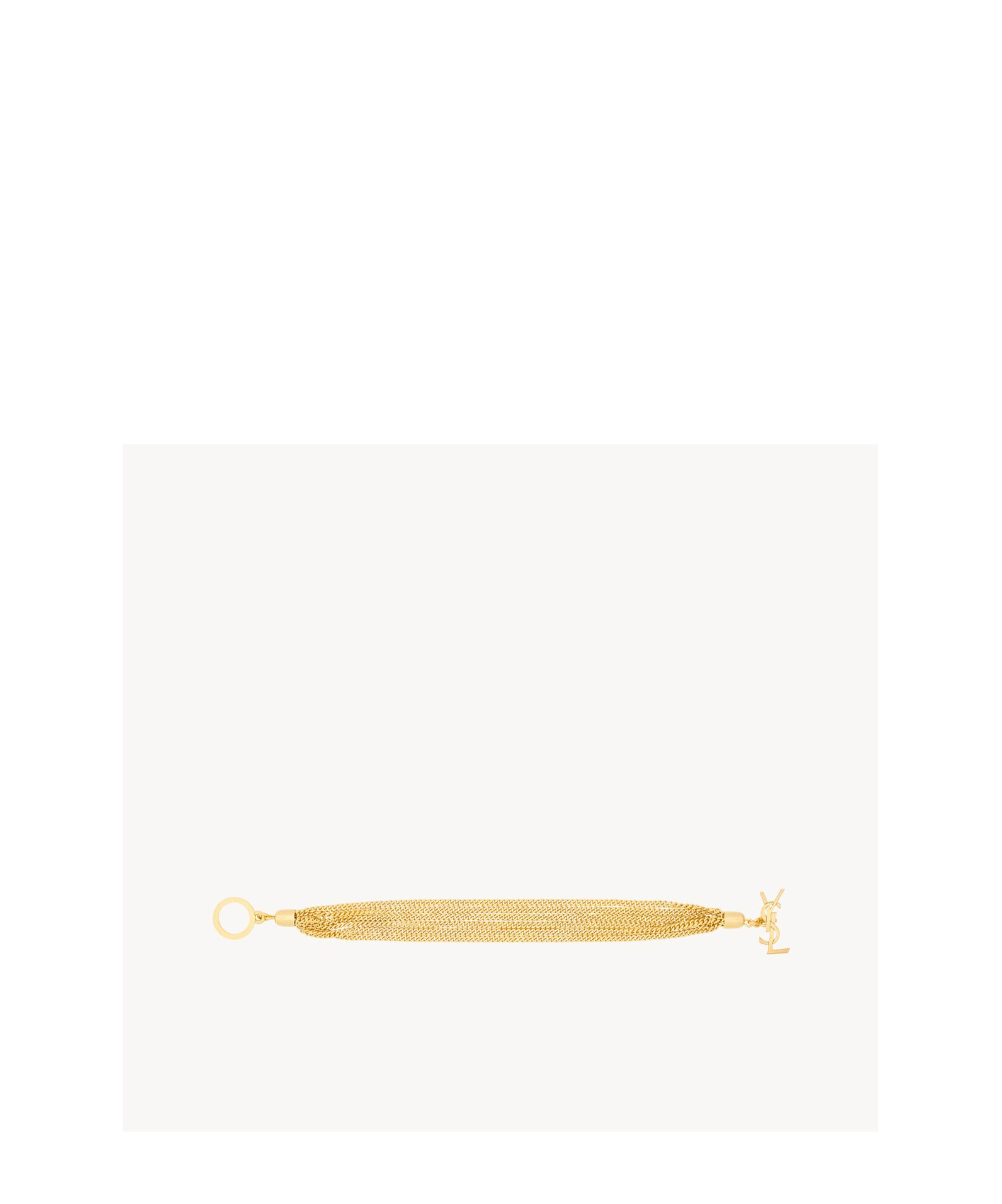 Saint Laurent Multi-chain Cassandre Bracelet In Yellow