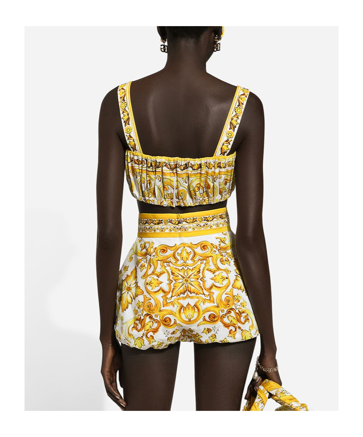 DOLCE & GABBANA DOLCE  GABBANA MAJOLICA PRINTED STRAPPY POPLIN TOP