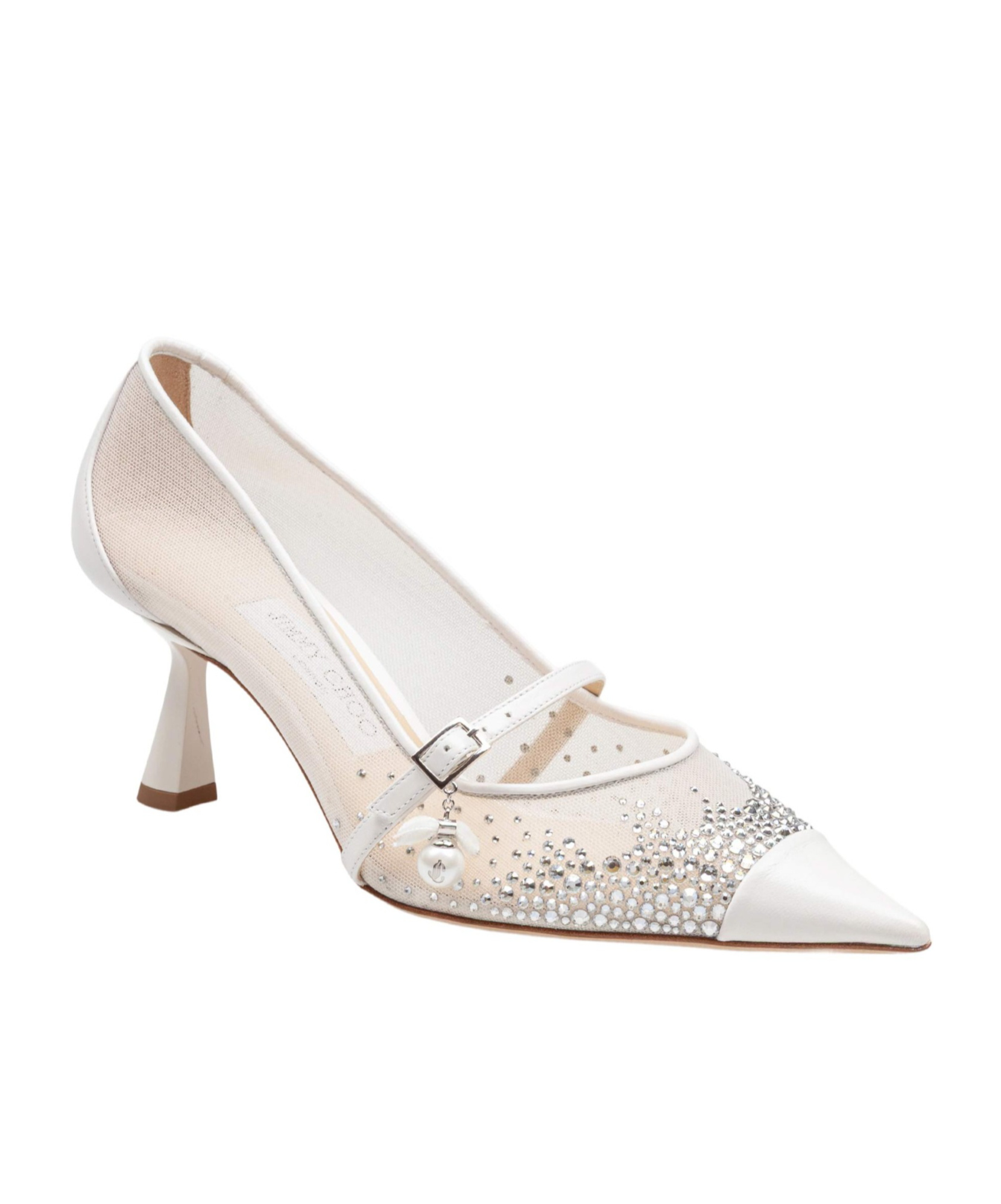 Jimmy Choo Mesh And Leather Pumps In White