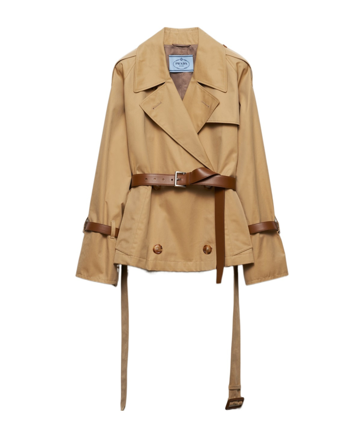 Prada Trench Coat Woman Honey In Nude