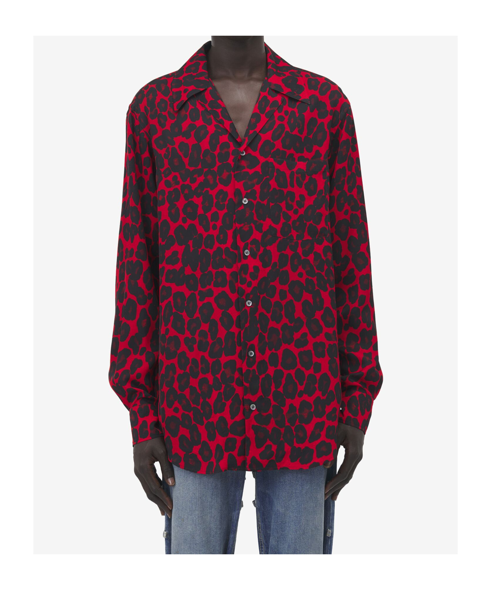 Alexander Mcqueen Leopard-print Shirt In Black