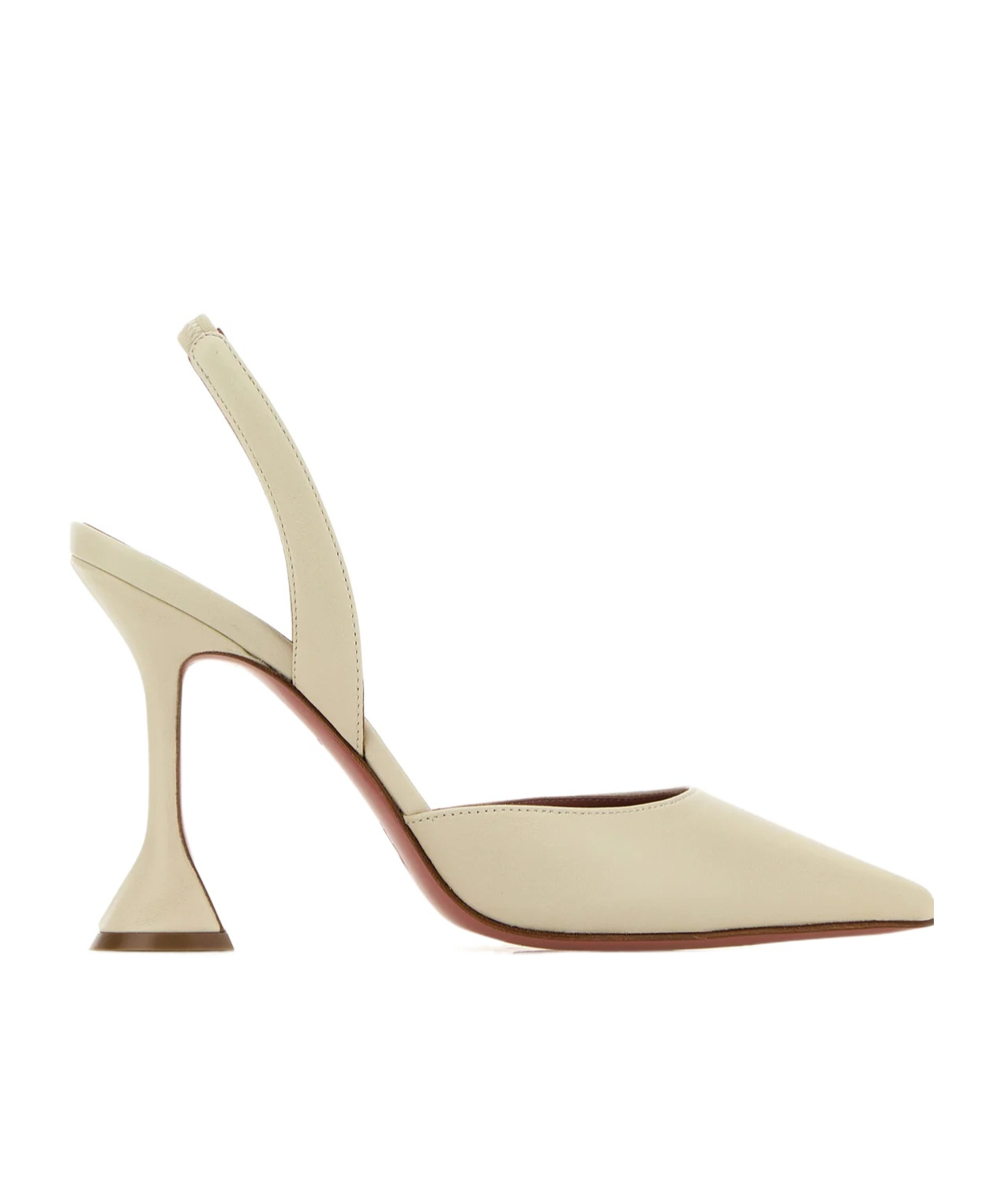 Amina Muaddi Sand Nappa Leather Holli Sling Pumps In Multi