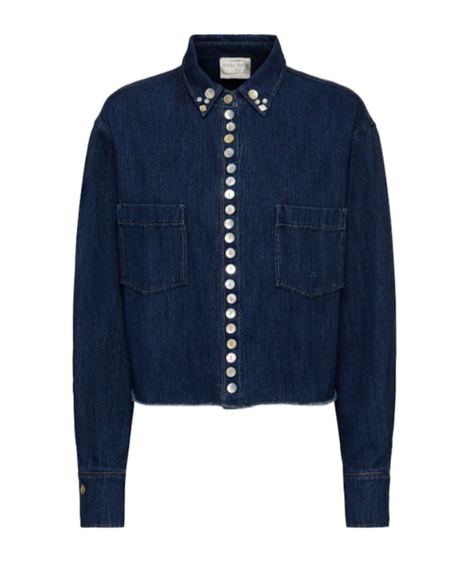 Forte Forte Cotton Denim Calvary Cropped Shirt
