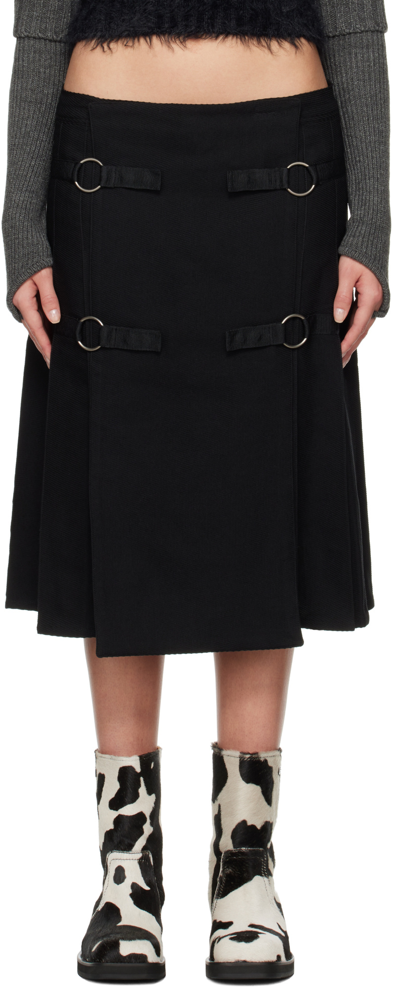 Andersson Bell Pleated Skirt In Black