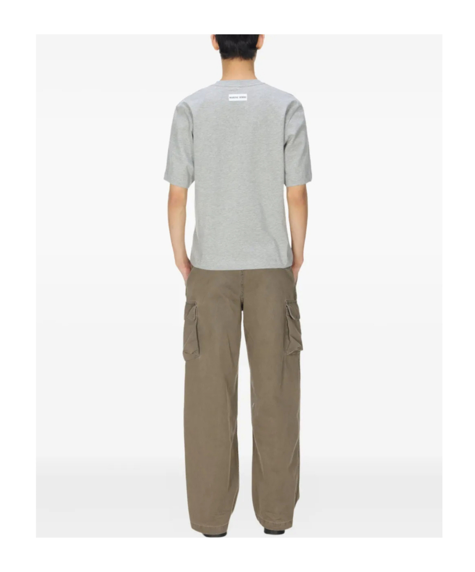 Marine Serre Moon-logo Cotton T-shirt In Gray