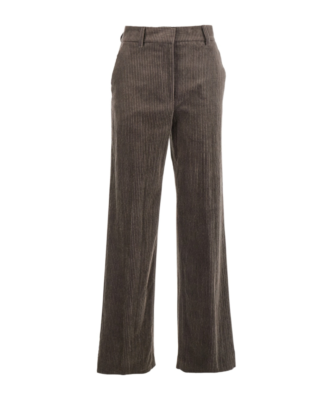 Antonelli Brown Trousers With Belt Loops In Velvet Woman In Brown