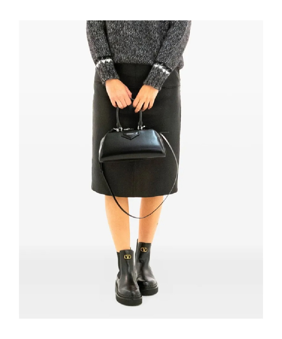 P.a.r.o.s.h Knee-length Midi Skirt In Smooth Lamb Leather In Black