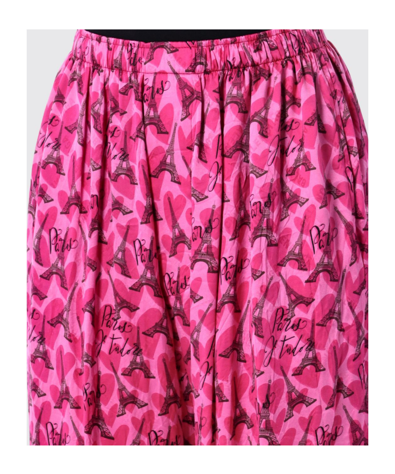 Balenciaga Silk Satin Pyjama Pants With Vibrant Pattern In Pink