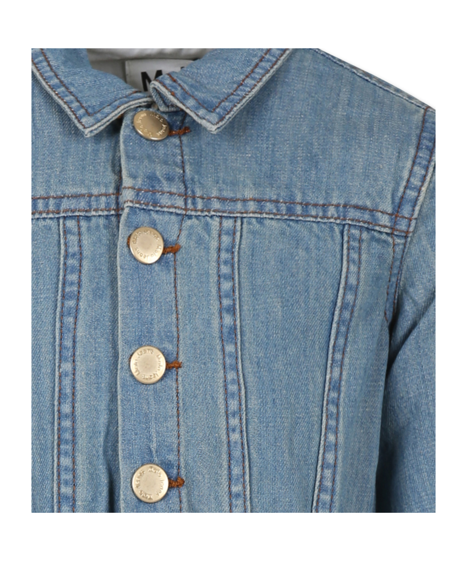 Molo Long-sleeved Denim Dress In Blue