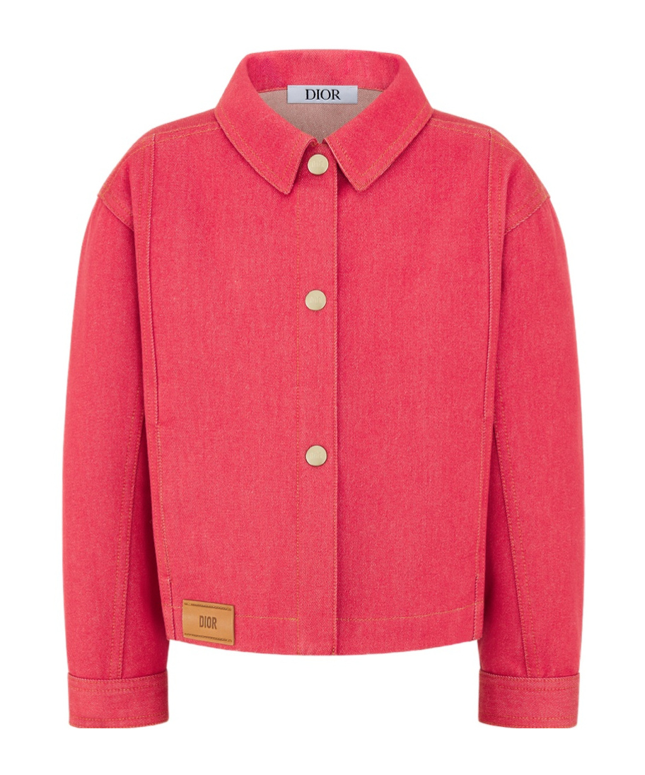 Dior Kids' Jacket In Stone Washed Raspberry Red