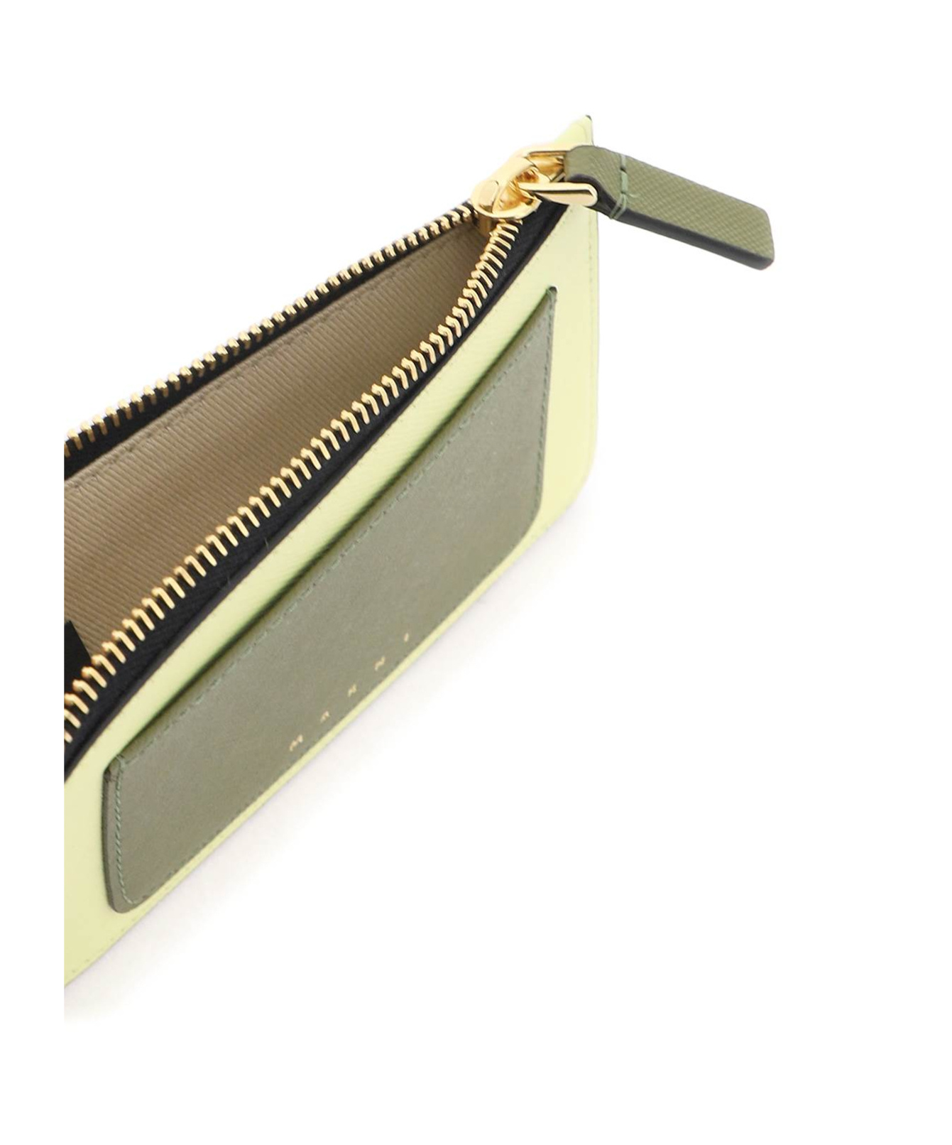 Marni Tricolor Zippered Cardholder In Yellow