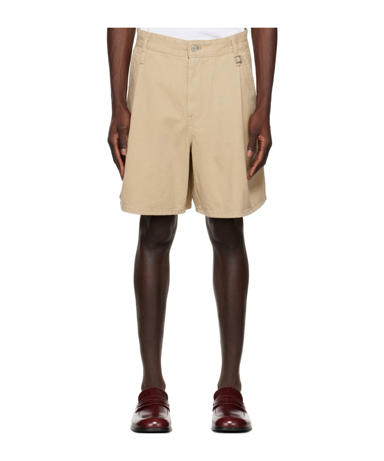 Wooyoungmi Beige Pleated Shorts In Neutral