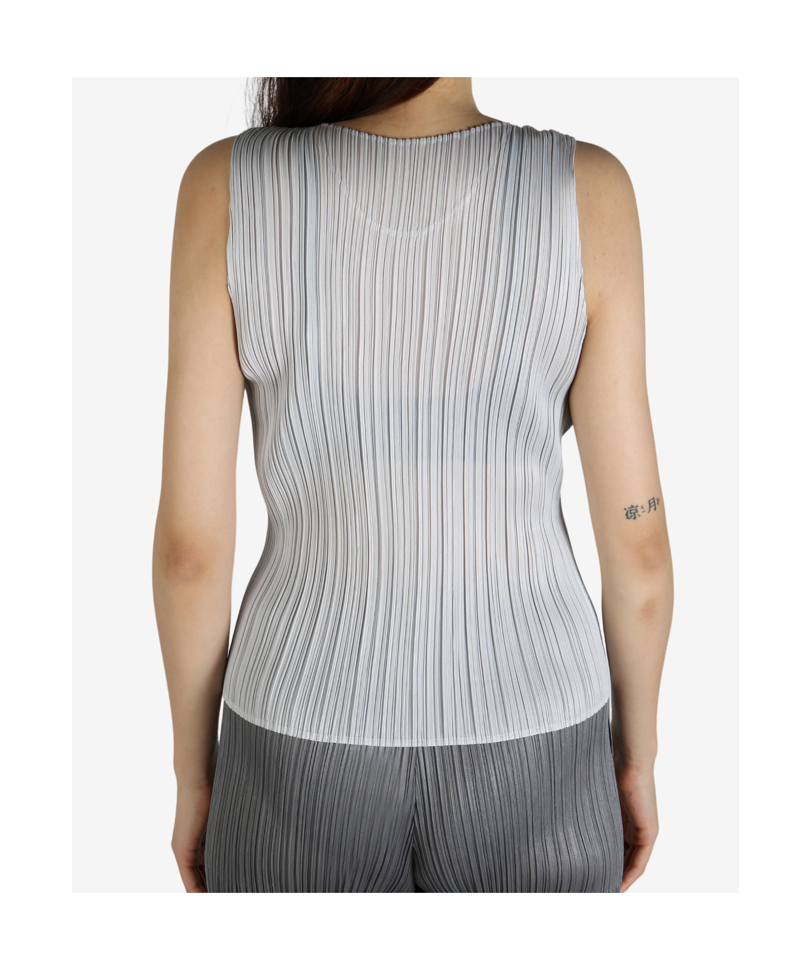 Issey Miyake Crew Neck Vest In Light Grey