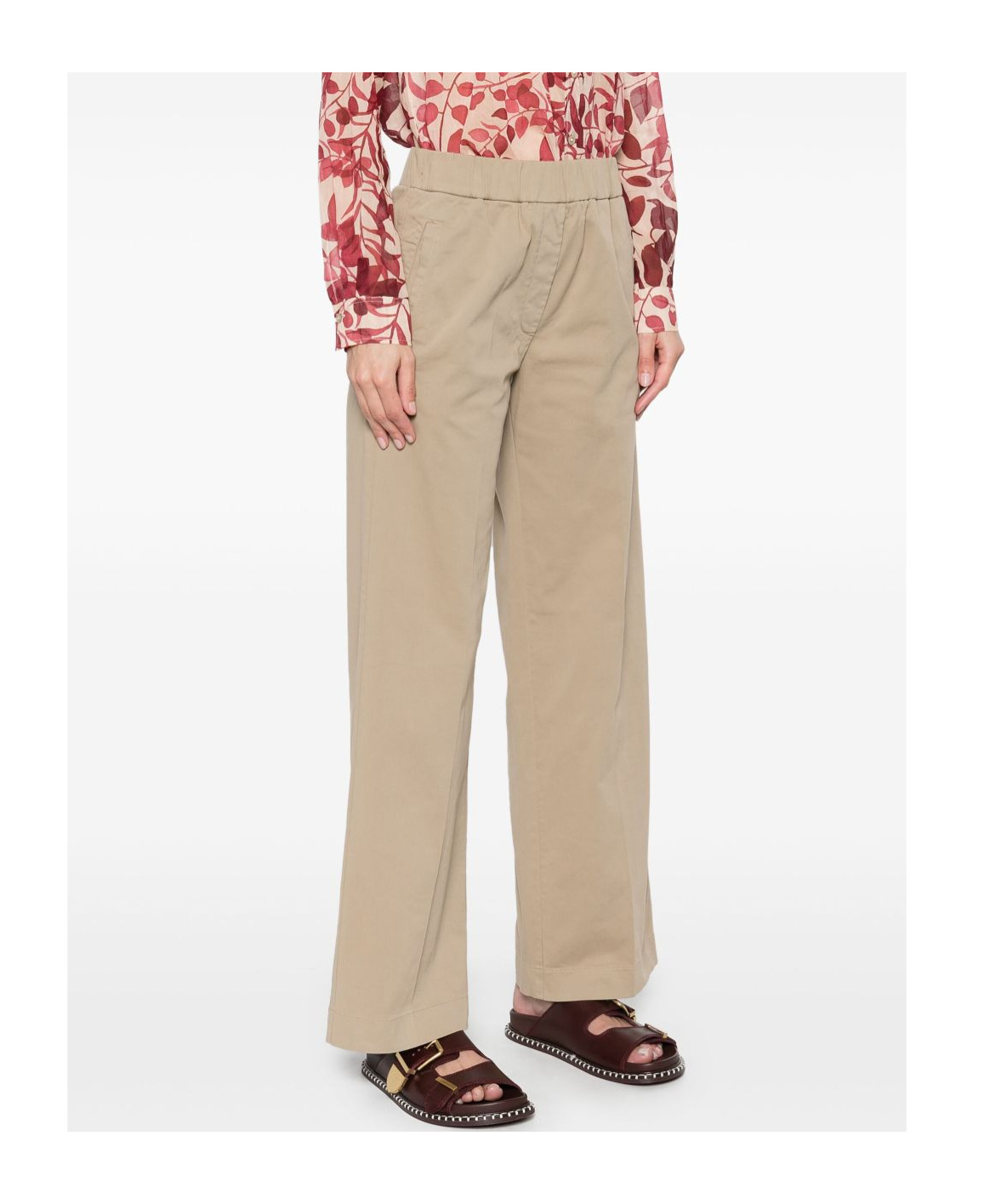 Forte Forte Cotton High Waisted Trousers In Nude