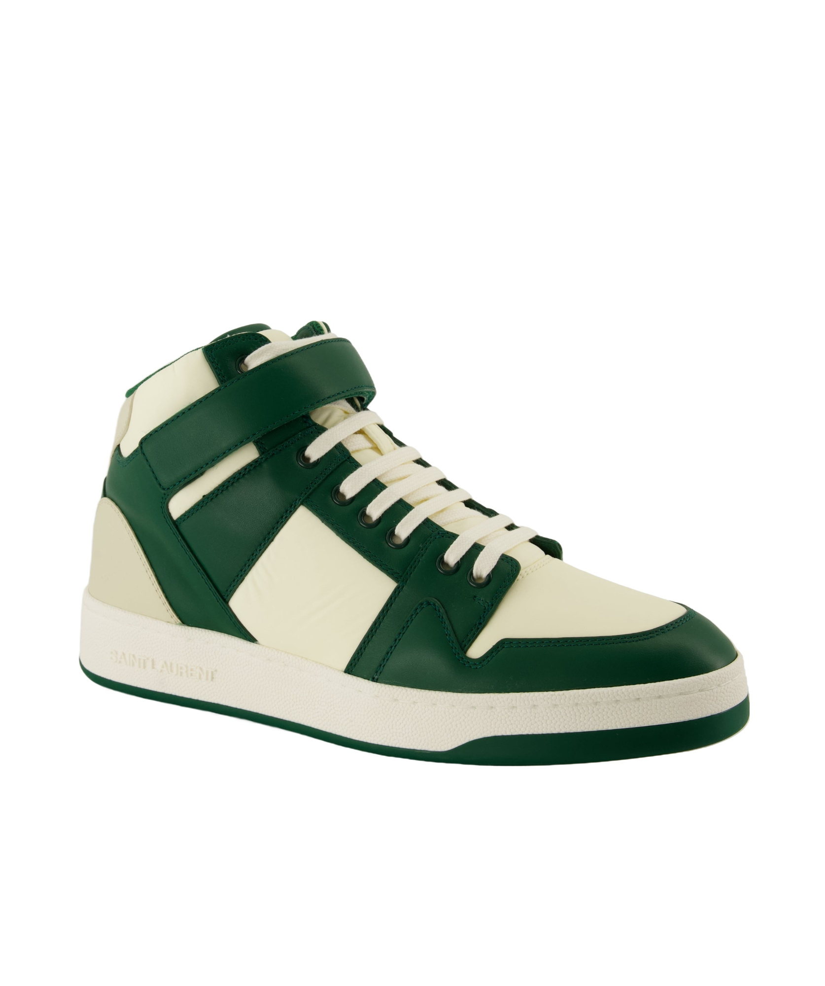 Saint Laurent Lax Lace-up Sneakers In Green