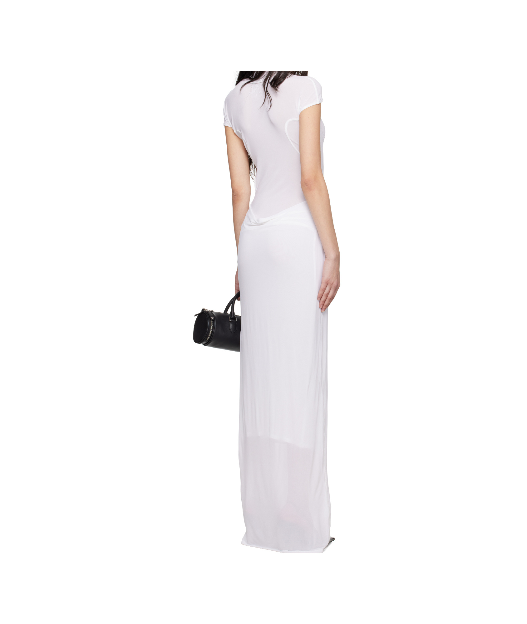 Jean Paul Gaultier White Light Viscose Jersey Sleeveless Maxi Dress In White