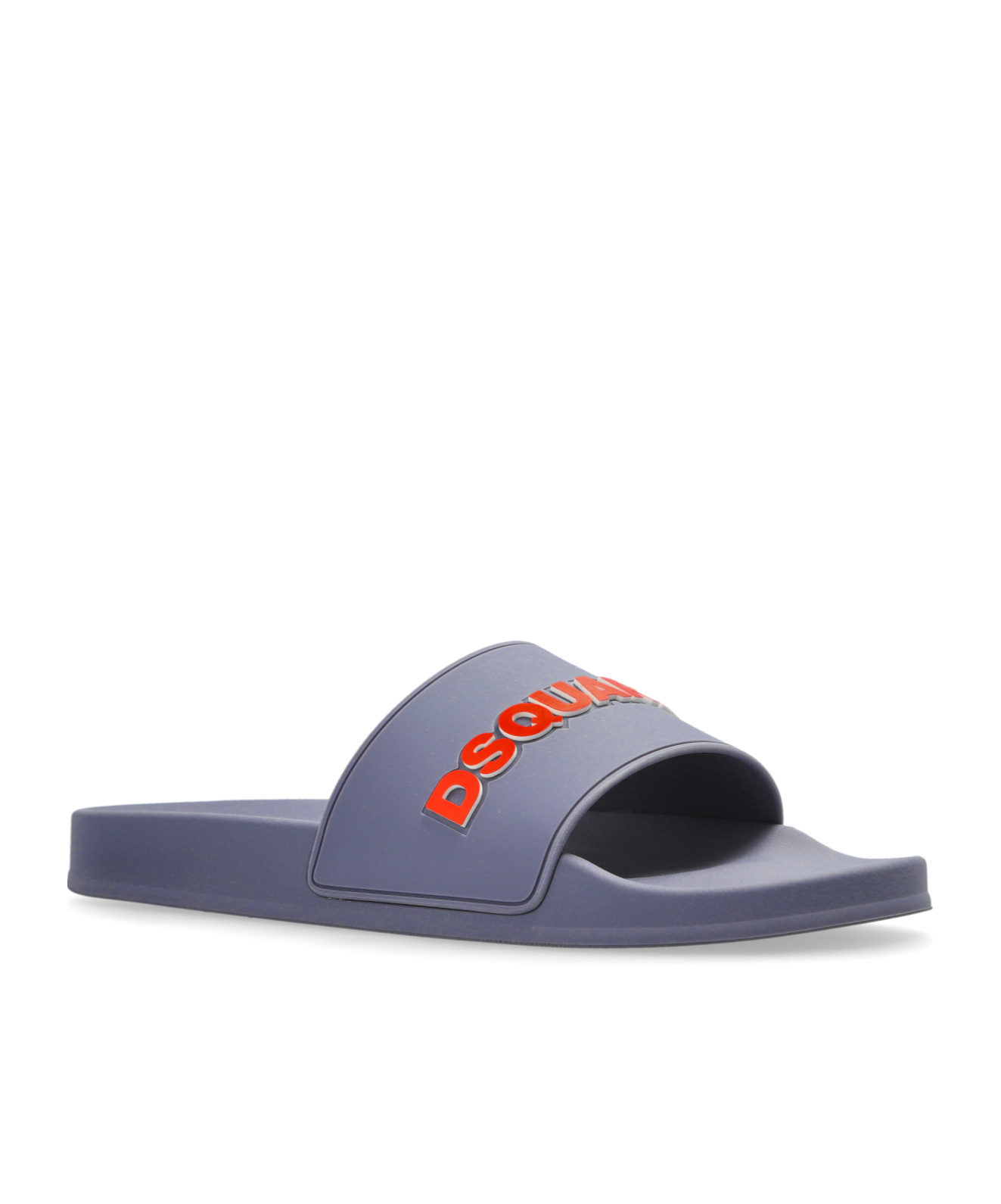 Dsquared2 Logo Embossed Slip-on Slides In Gray