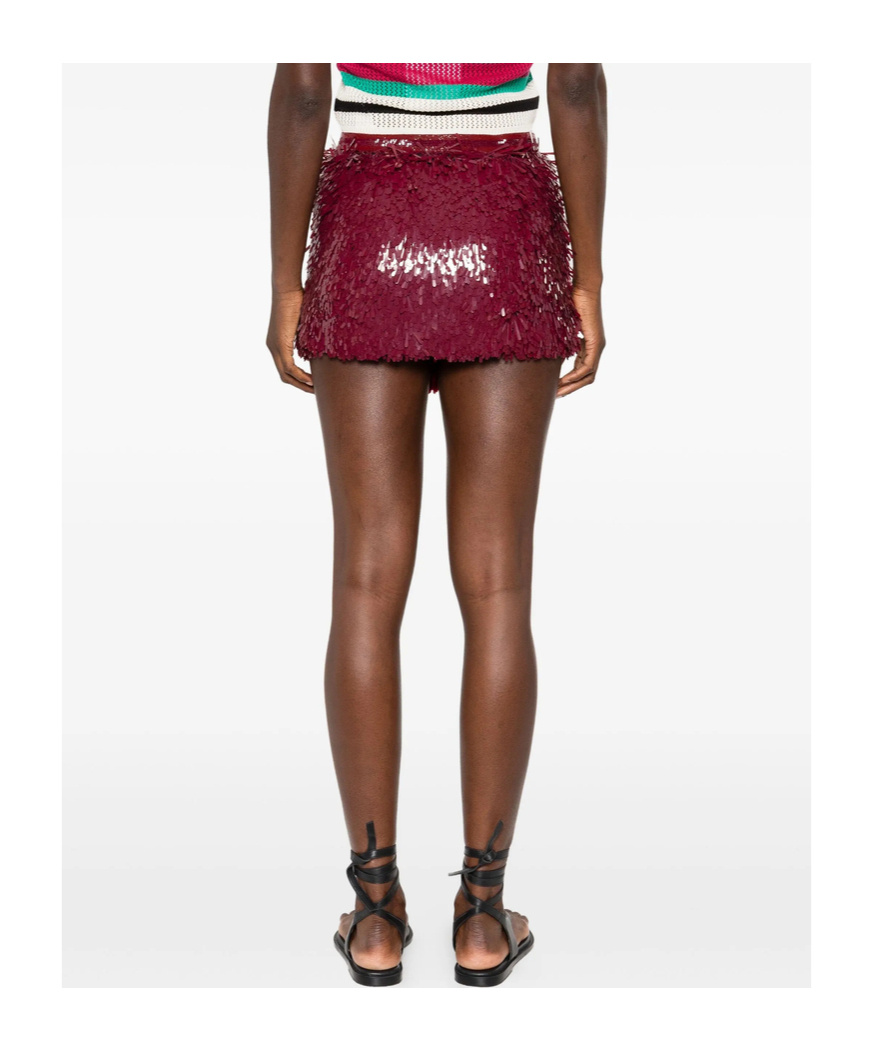 Alanui Fringe Mini Skirt In Red
