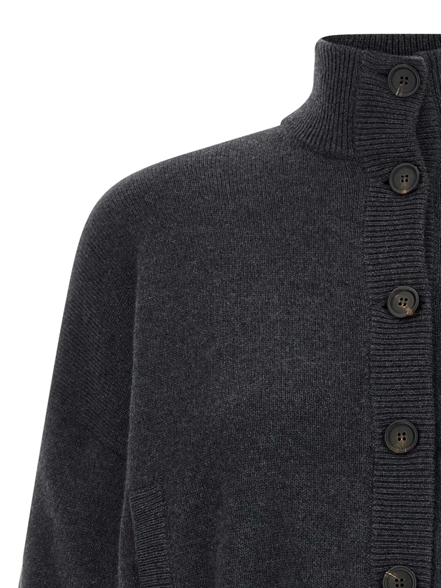 Brunello Cucinelli Sequin Sleeve Cardigan Sweaters And Cardigans Gray In Multi