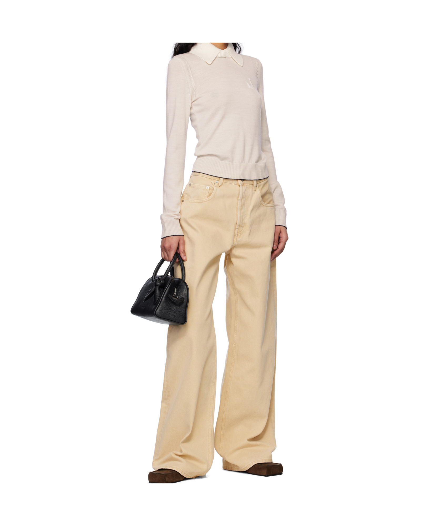Jacquemus Le De Nimes High-rise Bootcut Jeans In Nude