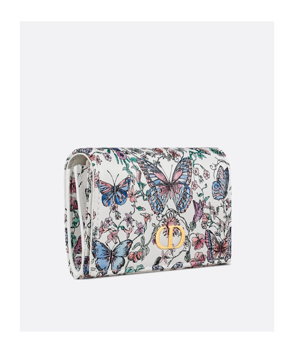 Dior Pattern Wallet In Gray