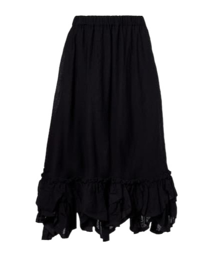 Comme Des Garçons Wool-blend Midi Skirt In Black