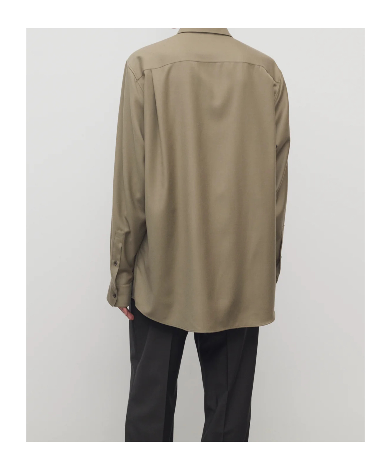 The Row Pino Virgin Wool Cady Shirt In Brown