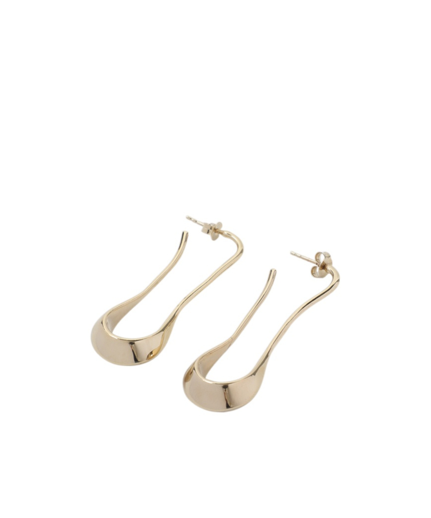 Lemaire Pale Gold Short Drop Earrings In Light Gold