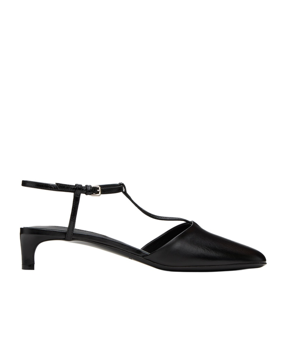 Jil Sander Women's 35mm Leather T-strap Sandals In Black