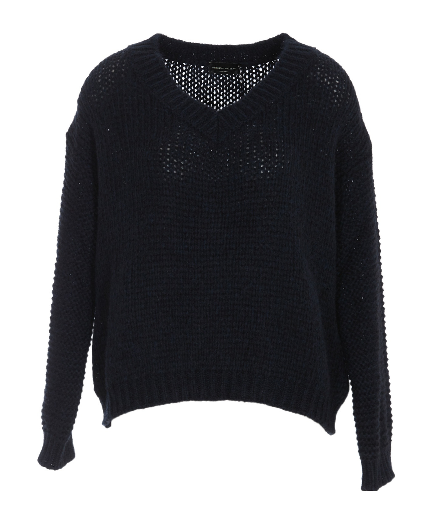 Roberto Collina V-neck Long-sleeved Sweater In Black