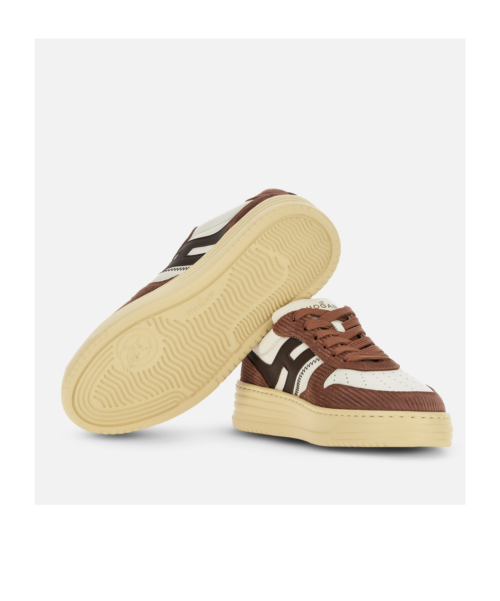 Hogan Sneakers H630 Brown In Leather In Nude